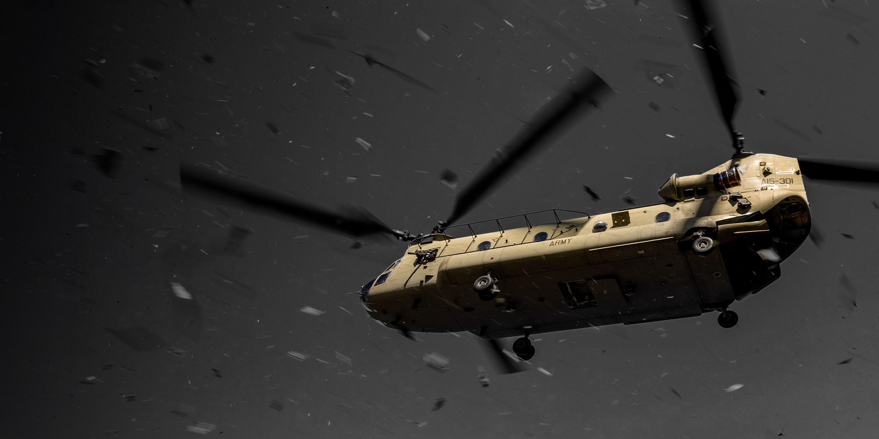 Chinook aircraft in motion